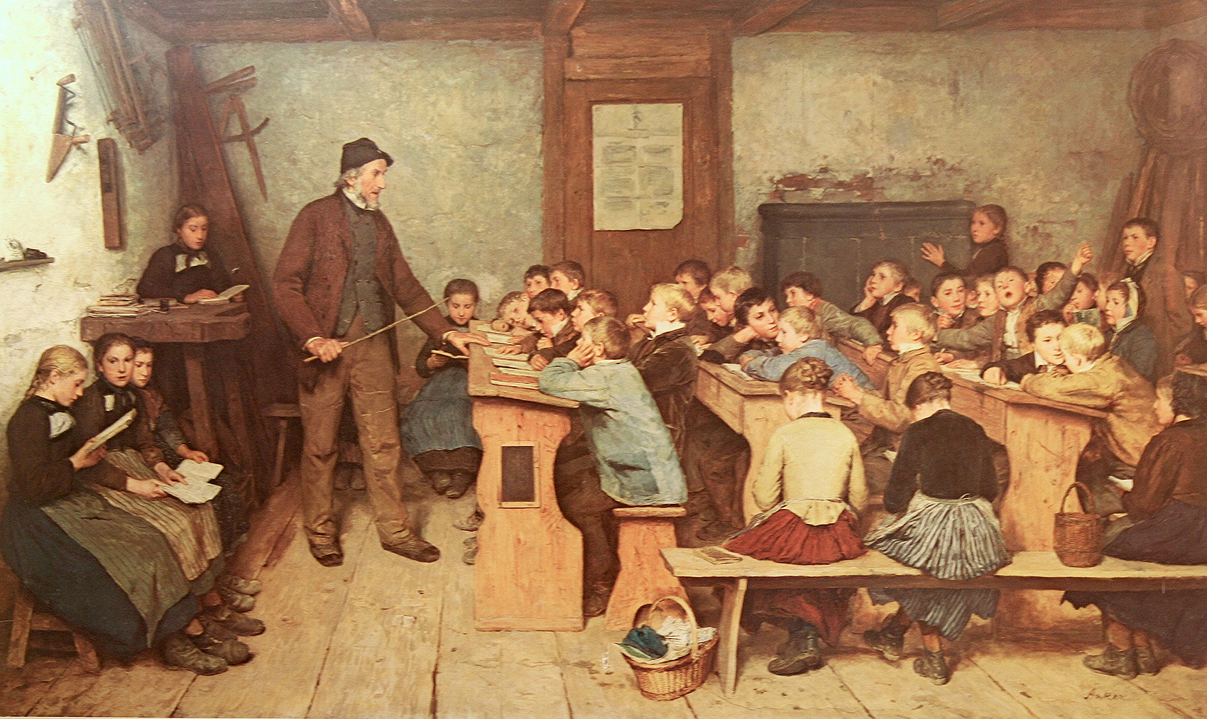 Die Dorfschule - Gemälde von Samuel Albrecht Anker